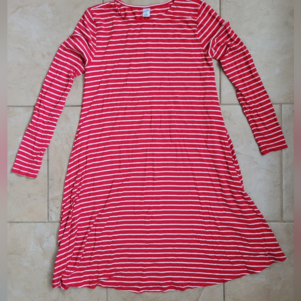 Old Navy Striped Swing Long Sleeves Stretch Jersey Knit Dress-XS